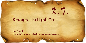 Kruppa Tulipán névjegykártya